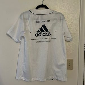 Adidas button up baseball Jersey mens size S